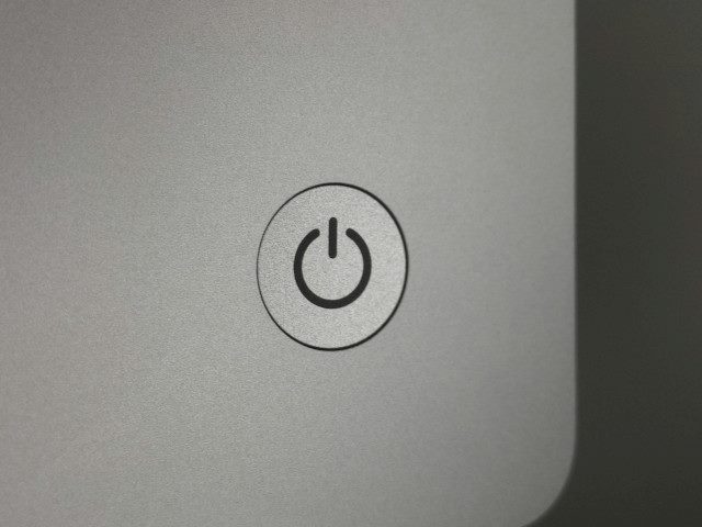 Power button on a computer.