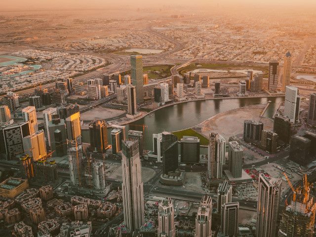 An aerial view of Dubai U.A.E.