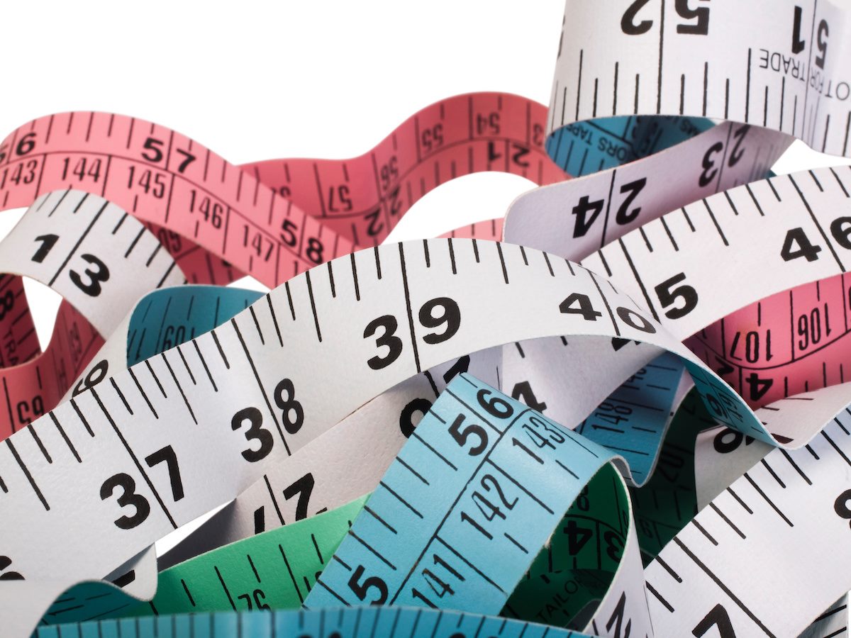 A tangle of measuring tapes