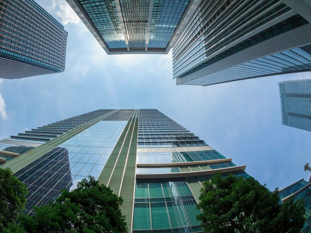 A group of high-rise buildings in Tokyo, Japan.