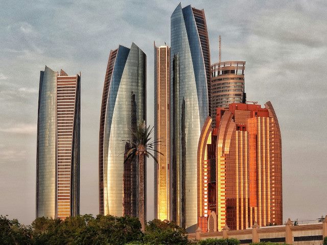 A group of office buildings in Abu Dhabi.
