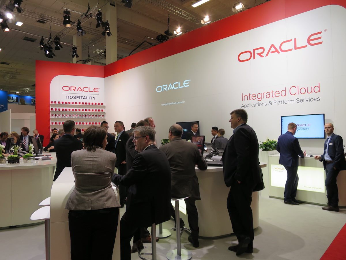 The Oracle booth at an event