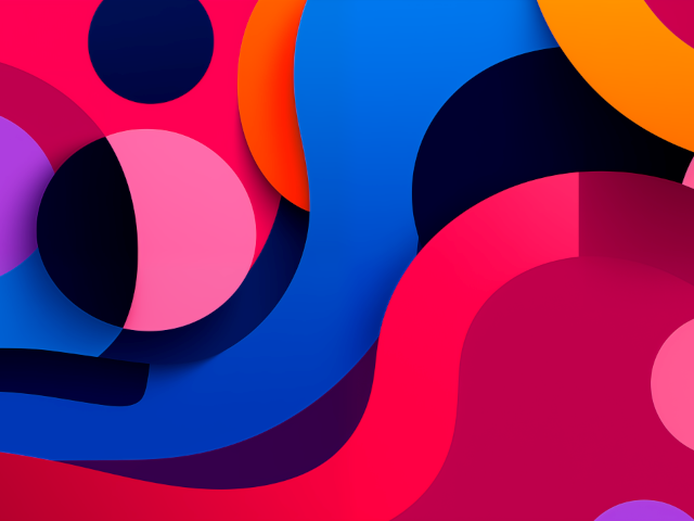 Colorful abstract AI image with overlapping shapes.