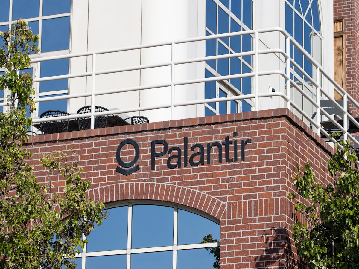  Exterior view of Palantir's office in Palo Alto, California