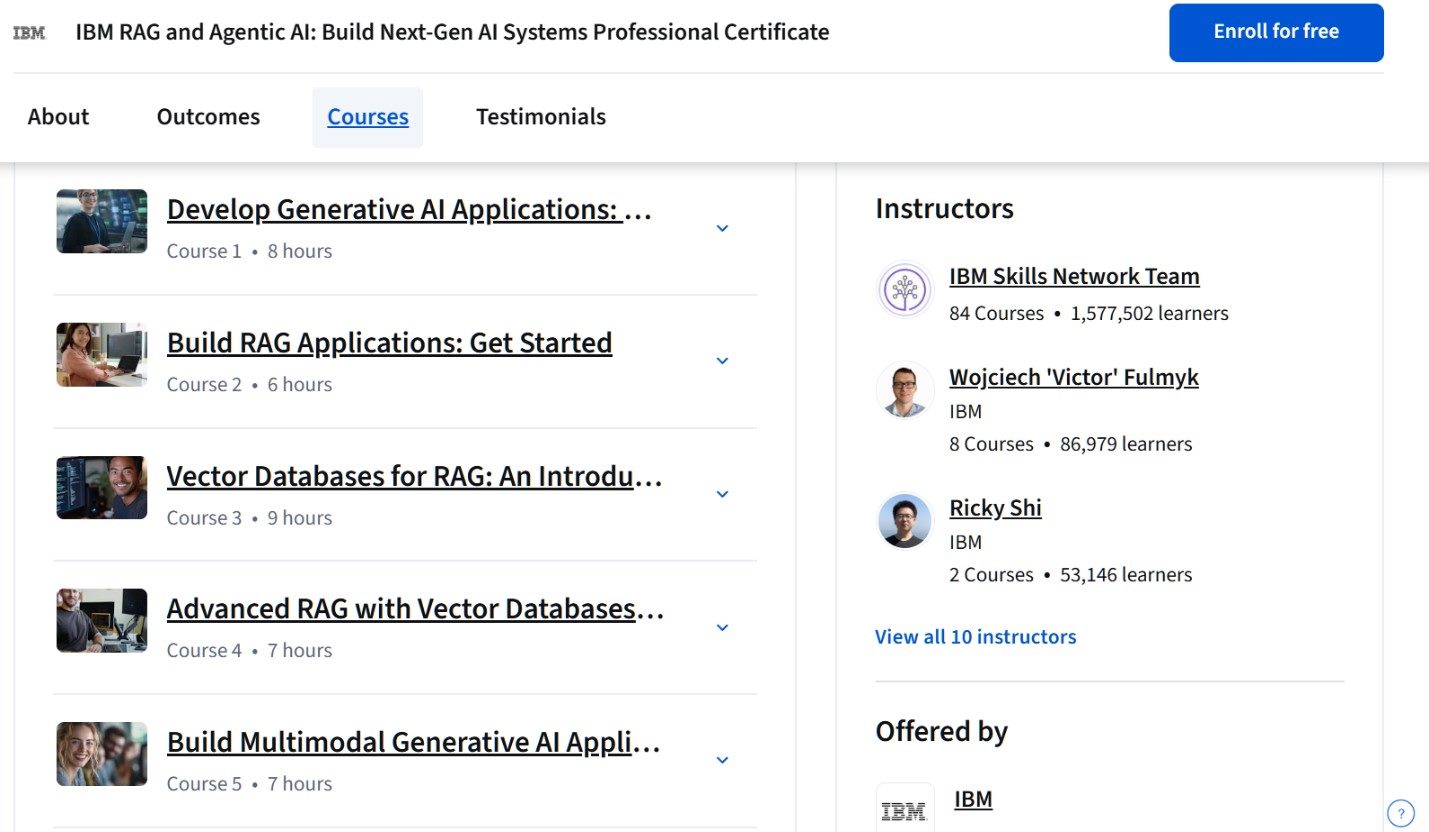 IBM RAG & Agentic Systems Professional Certificate