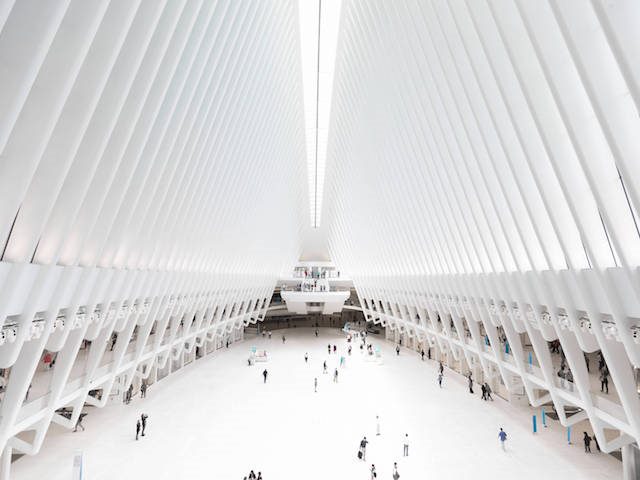 NYC Oculus, brightly lit with few people inside