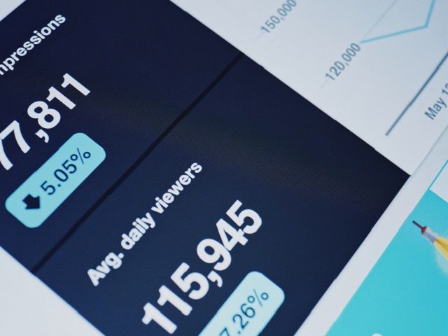 Screen shot of web analytics data