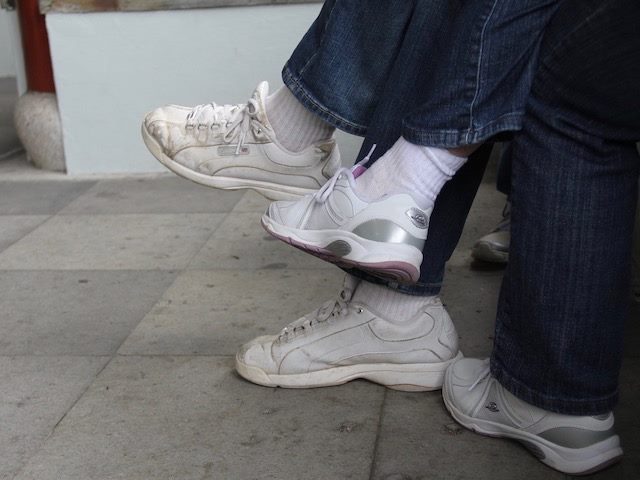 his and her ugly sneakers