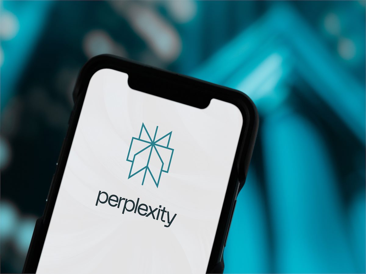 Perplexity logo on phone