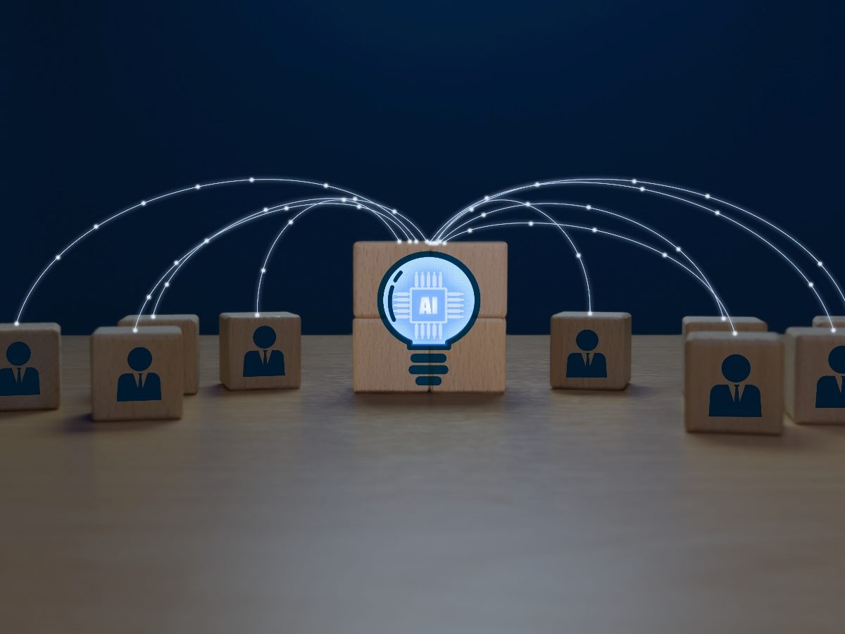 Boxes connecting to a box that says "AI" on it.