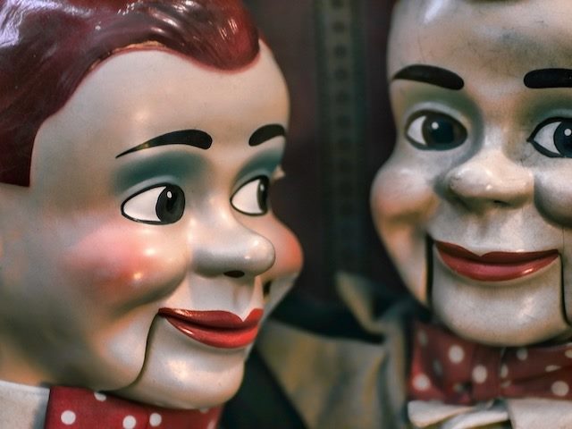 two Jerry Mahoney dolls, famous 1940s ventriloquist dummies