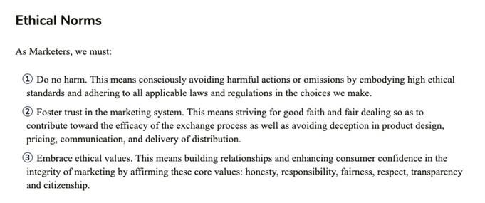 AMA ethical norms, code of conduct
