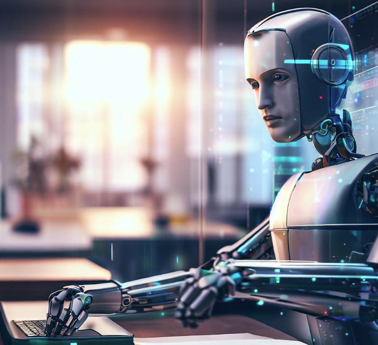 robot at keyboard