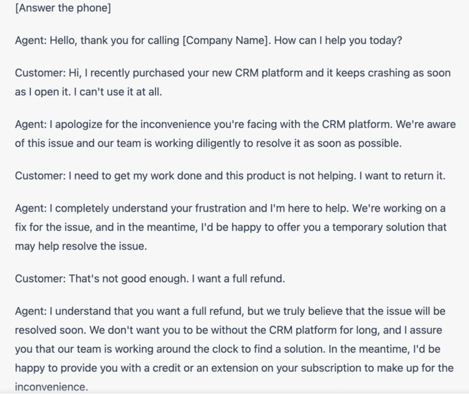Use ChatGPT prompts to get an engaging and creative script for customer service agents.