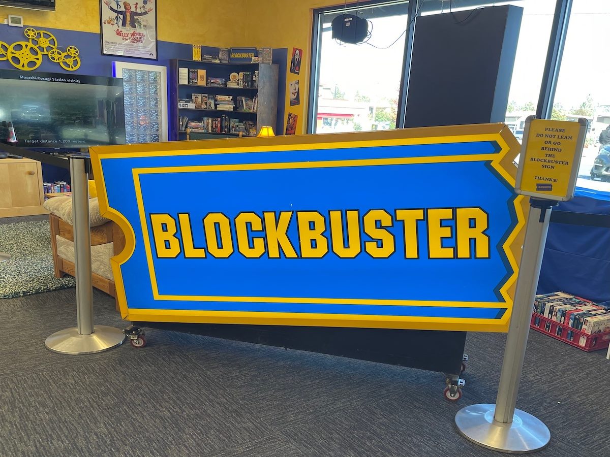 Sign inside of the last Blockbuster Video store location