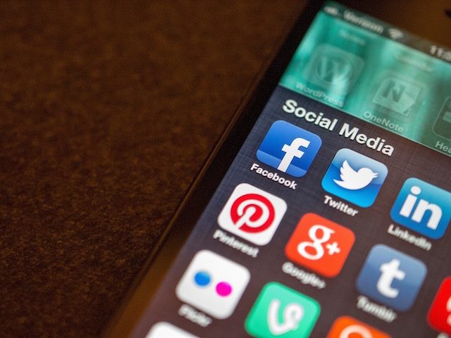 social media apps on phone, including Pinterest