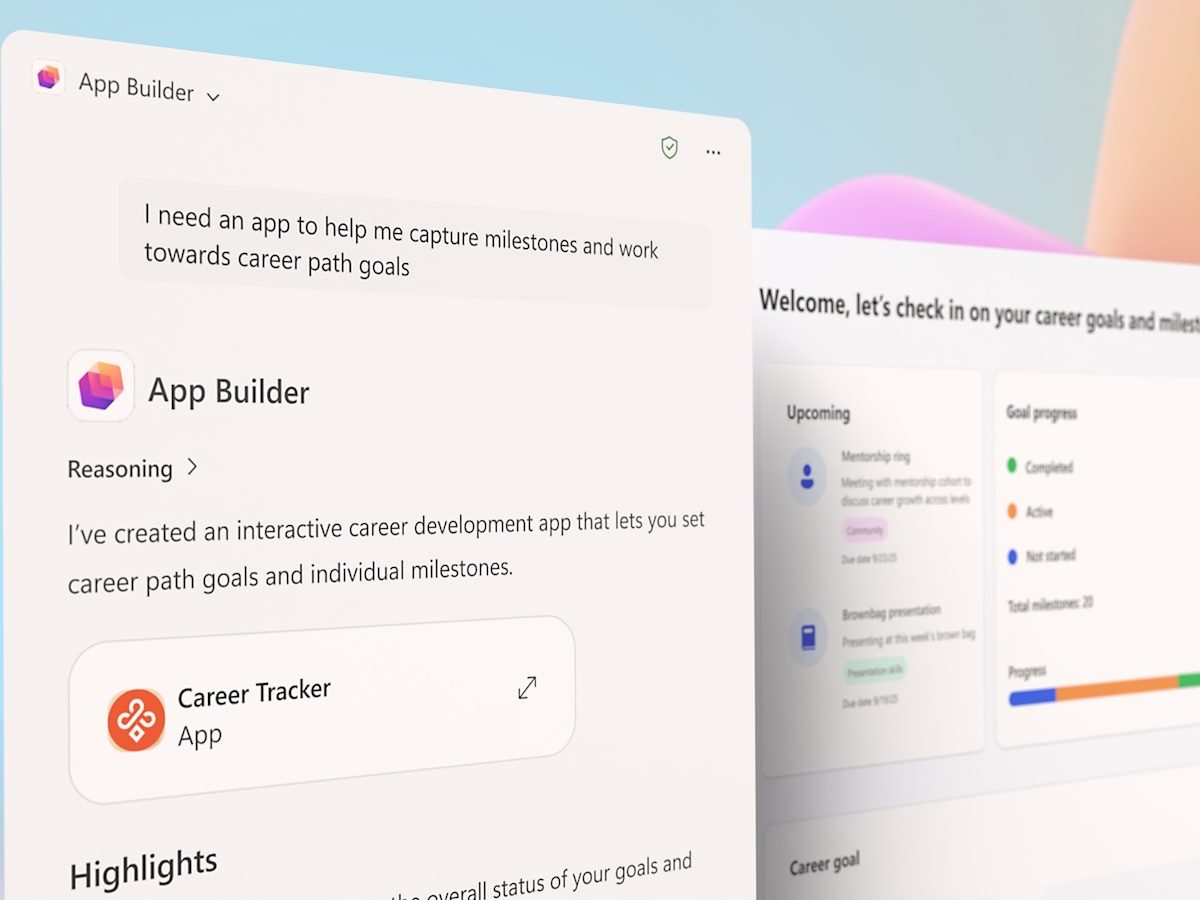 Microsoft 365 Copilot App Builder, a no code AI app builder for knowledge workers