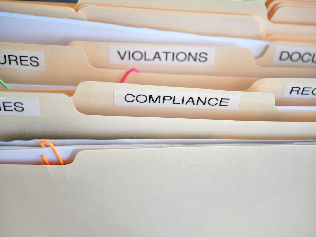 Folders labeled Compliance, Violations