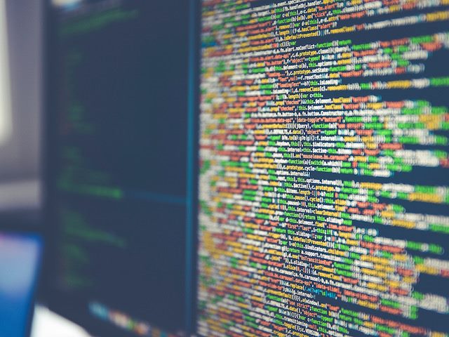 code on a computer screen