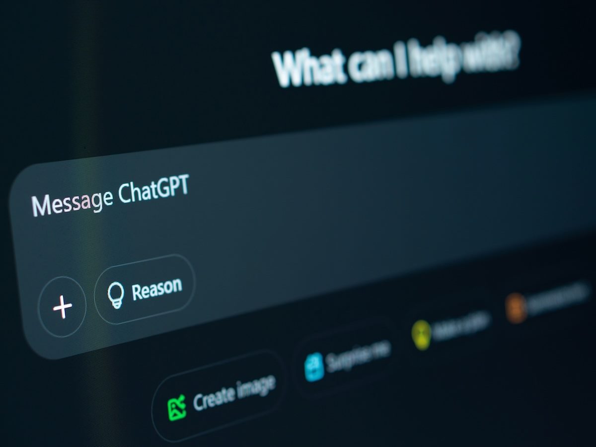 ChatGPT standard chat window visible in dark mode on a screen