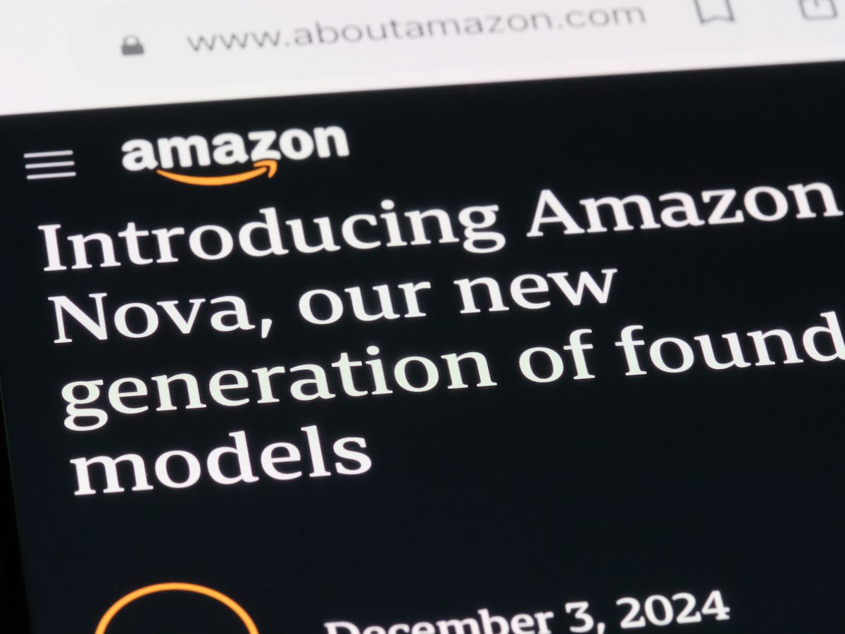 A webpage with the Amazon Nova Act open