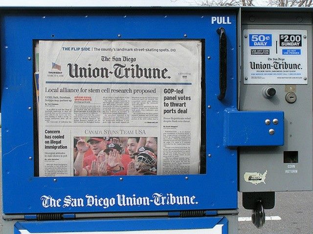 San Diego Union-Tribune newspaper box.