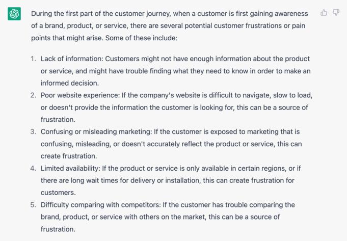 Use ChatGPT prompts to incorporate traditional methods of customer journey mapping with AI.