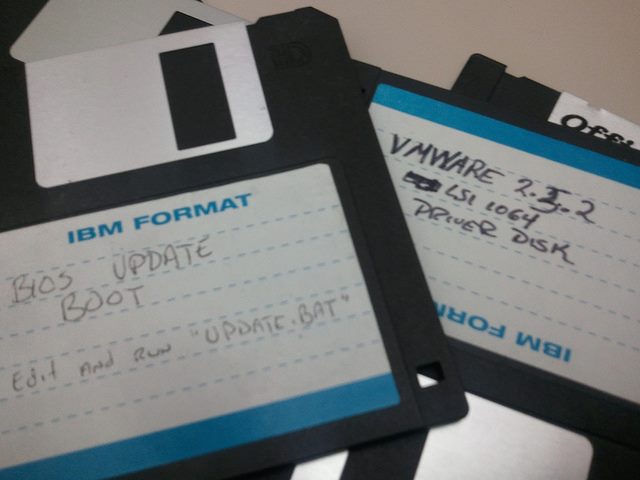 a collection of floppy discs