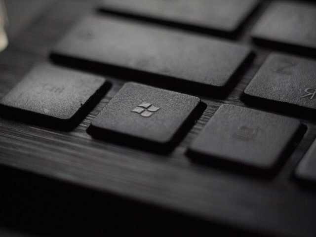 muted Windows symbol on a keyboard
