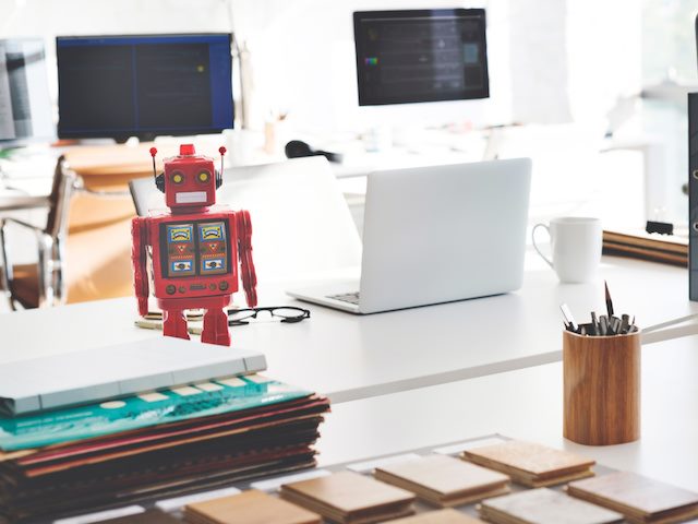 robot on a desk
