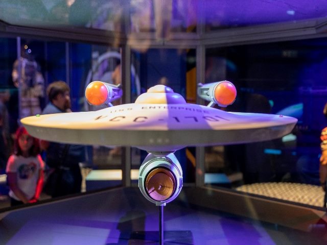 Model of the U.S.S. Enterprise from Star Trek in the Science Museum in London.