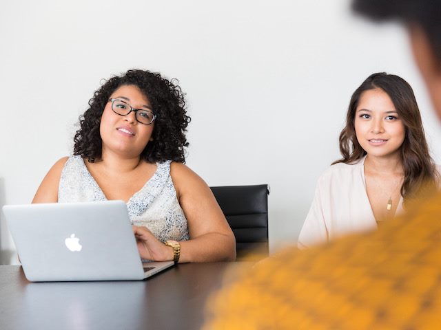 interviewing a job candidate face-to-face