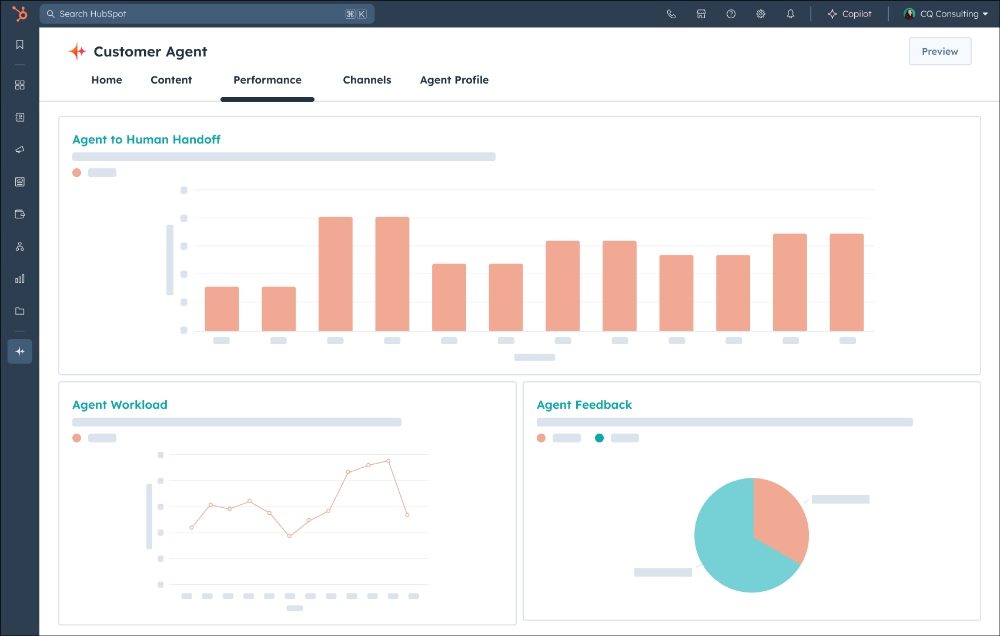 HubSpot Customer Agent feature -- a screenshot.