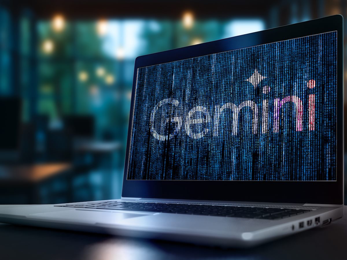 Google Gemini logo on laptop screen