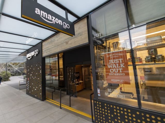 Amazon Go store with Just Walk Out technology - editorial use only