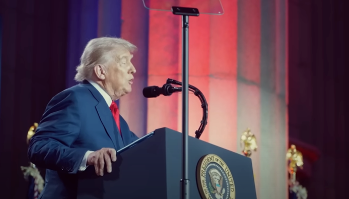 President Trump speaking at the White House AI Summit on July 23, 2025