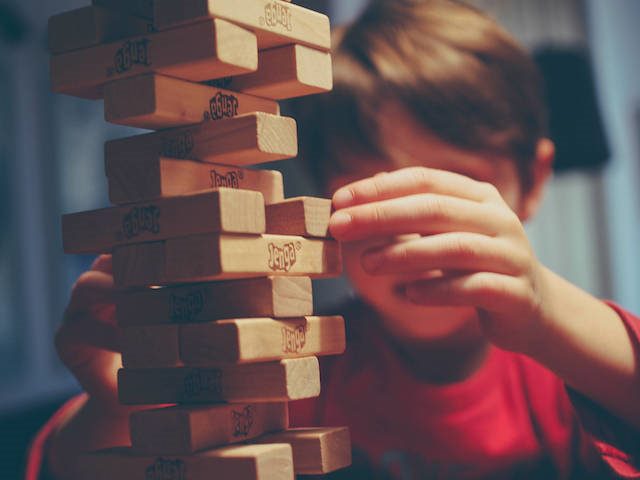 playing jenga