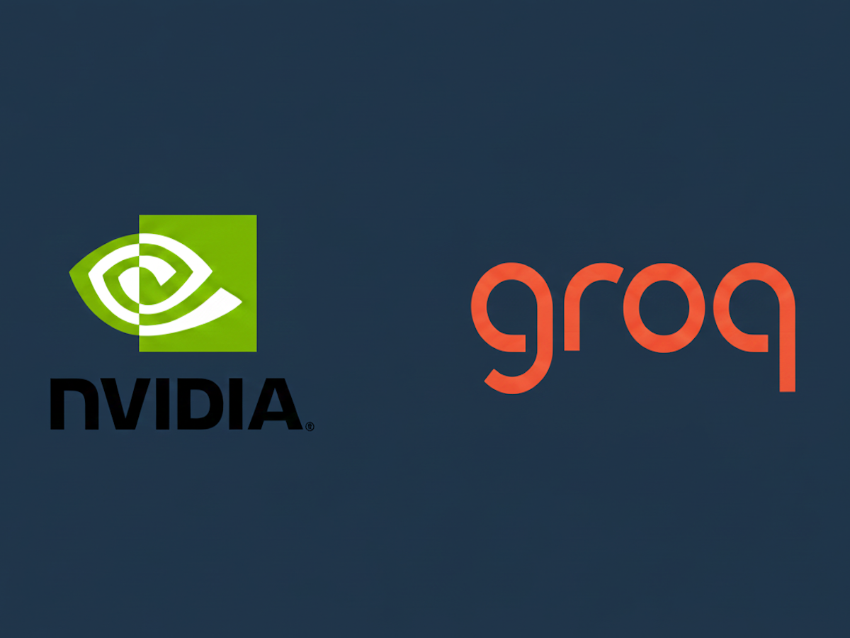 The Nvidia and Groq logos side-by-side with a Navy background