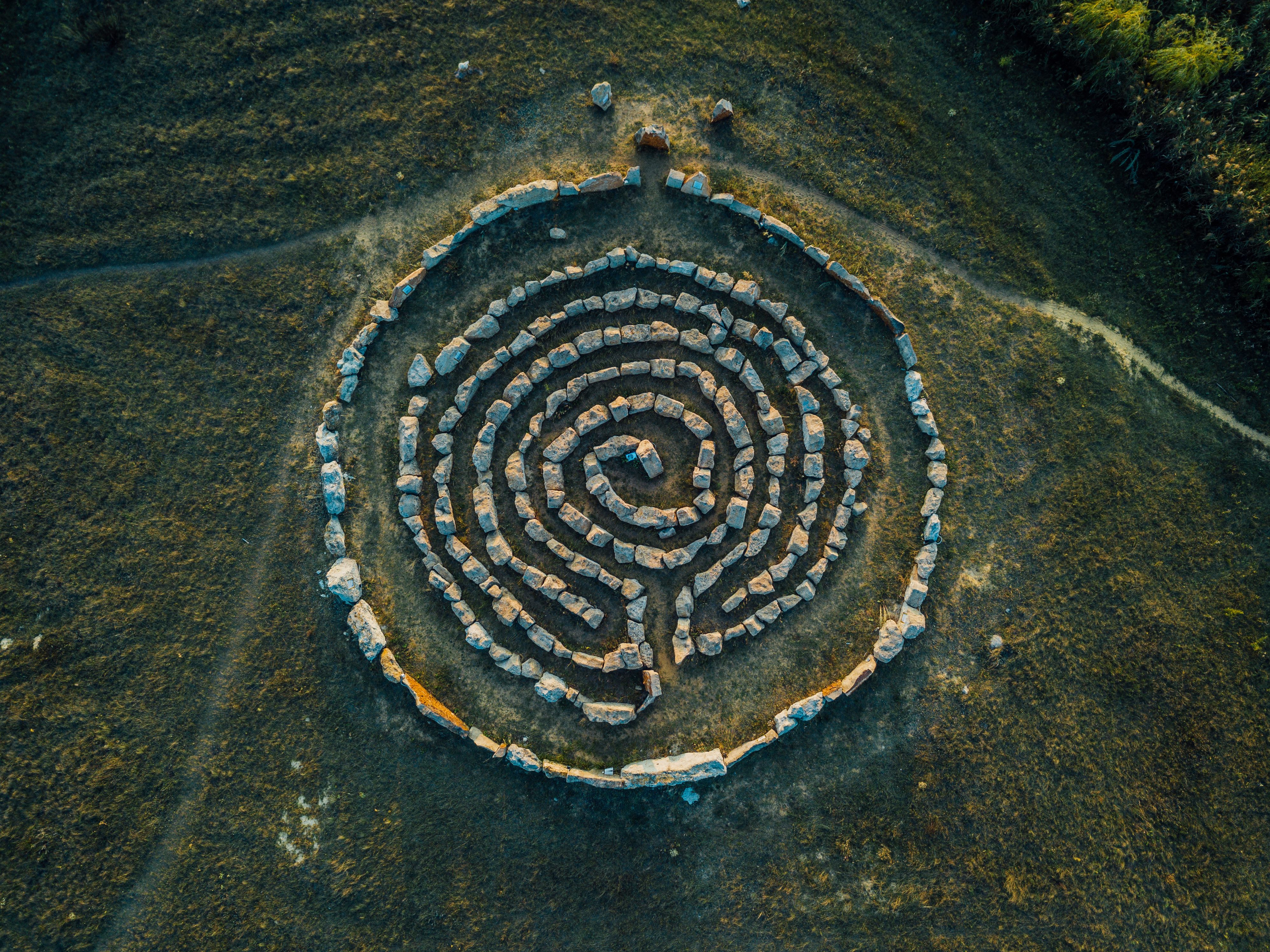 A spiral made of stones