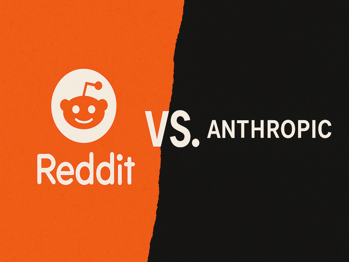 Graphic showing Reddit logo and name vs. Anthropic 