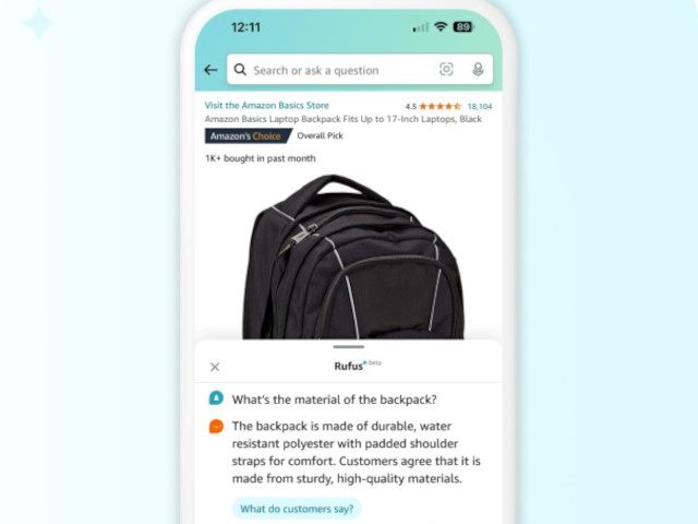 Amazon Rufus app screenshot.