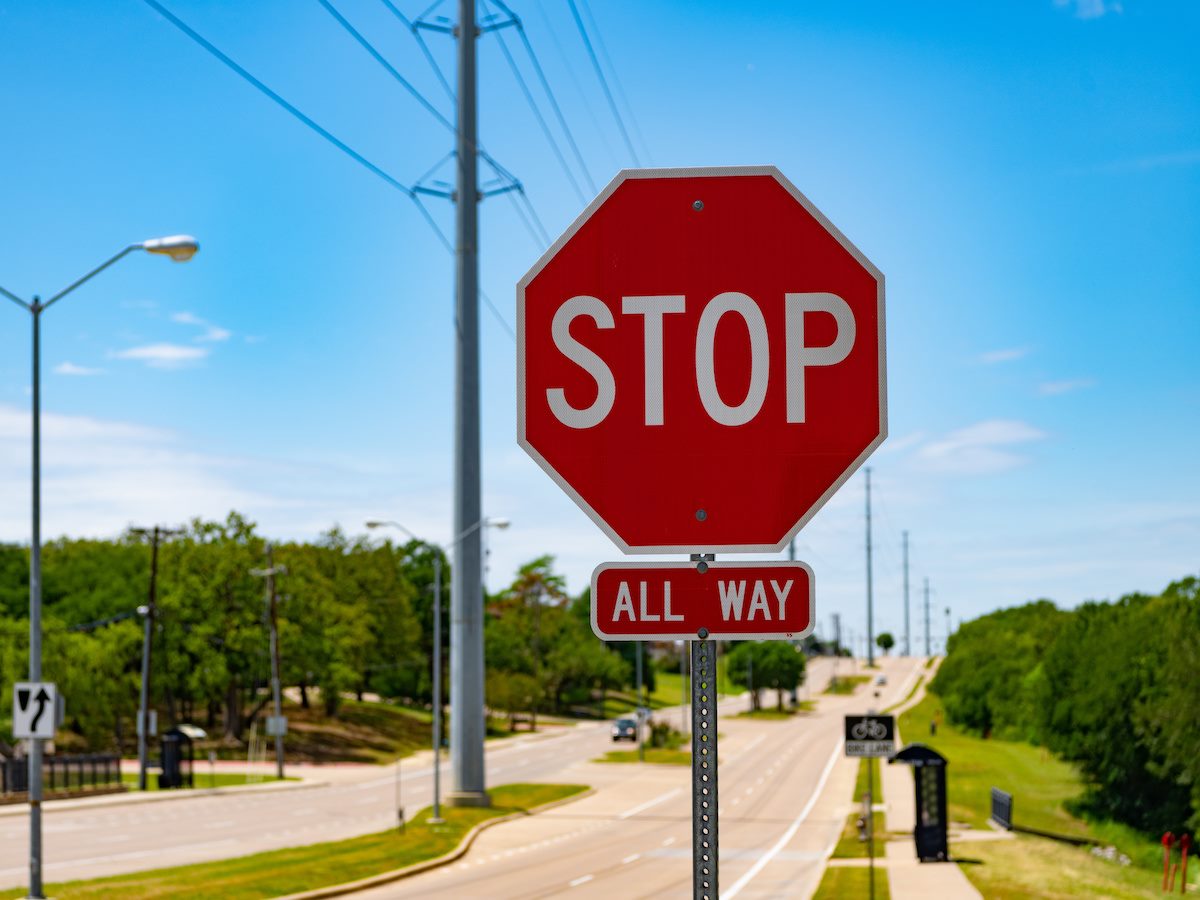 stop all way road sign