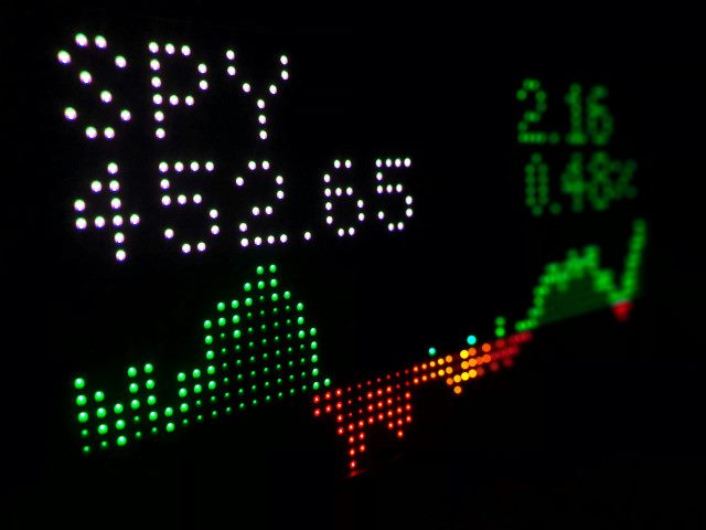 A monitor with daily stock data.