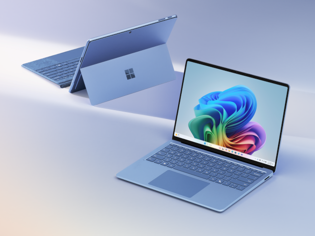 The Microsoft Surface Pro, left, and Surface Laptop.