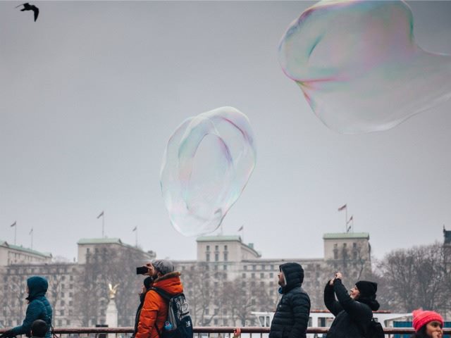 taking photos of bubbles