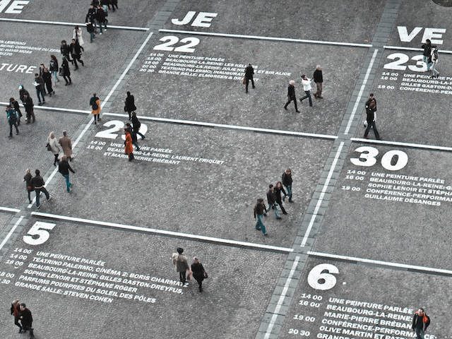 Sidewalk turned into a calendar