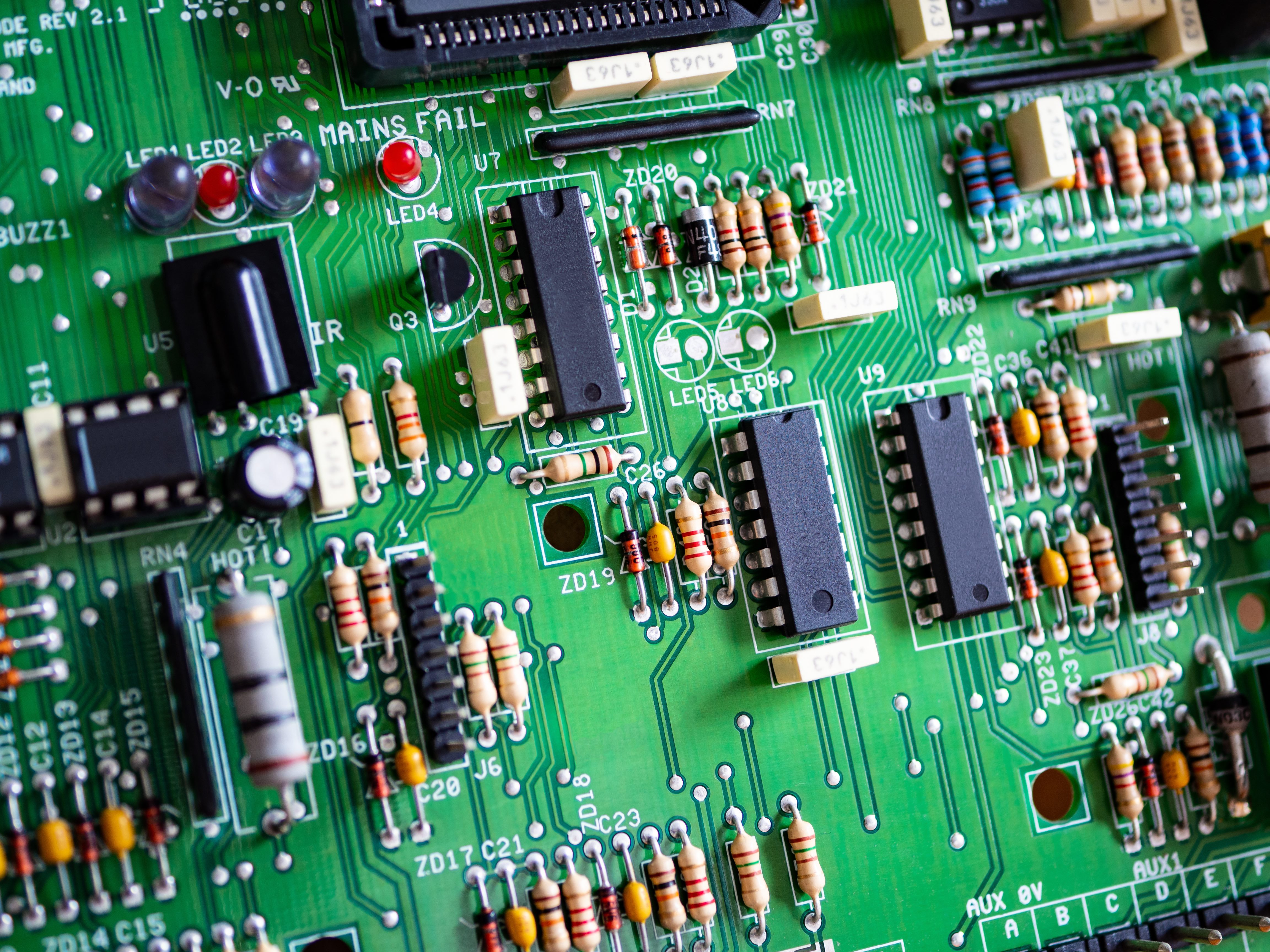 full color shot of a circuit board