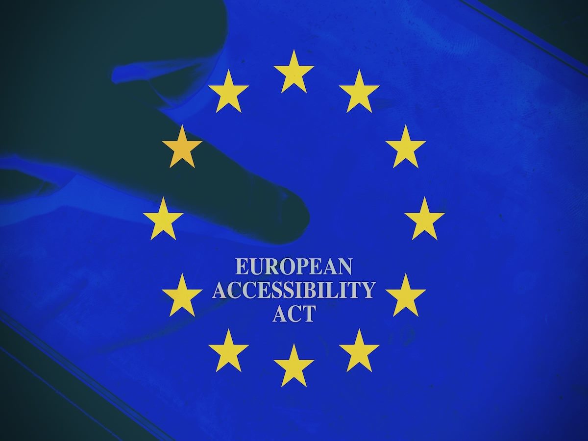 Europe flag with "European Accessibility act" written on top
