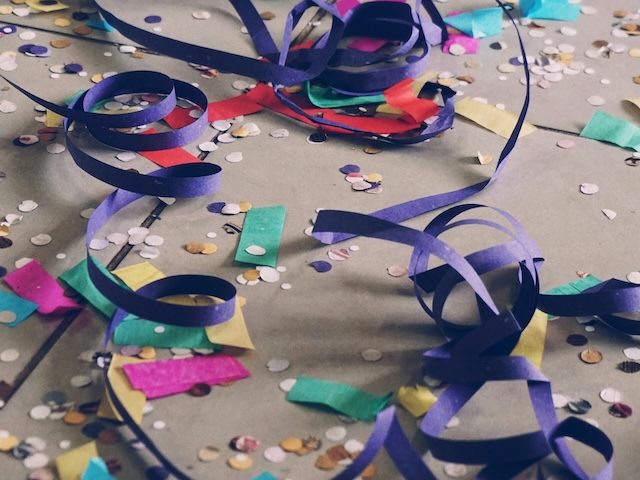 confetti on the floor