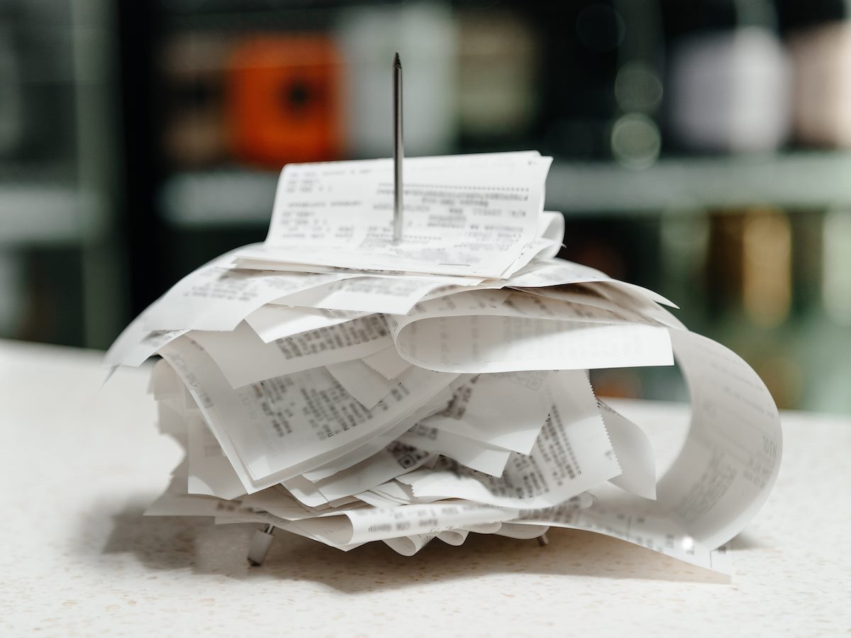 pile of spiked receipts